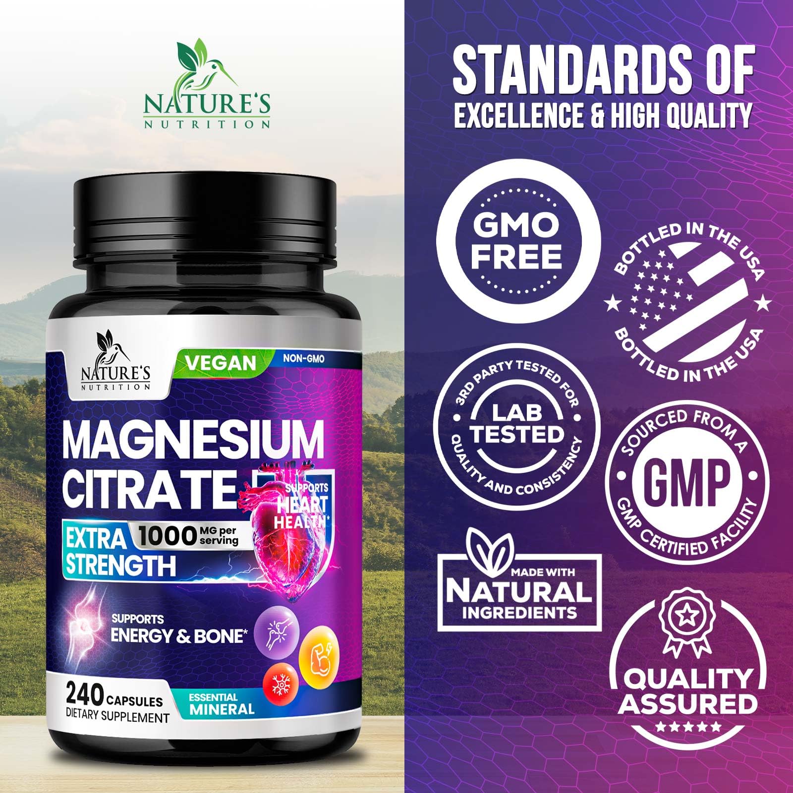 Nature's Nutrition etiqueta con información nutricional para decisión informada
