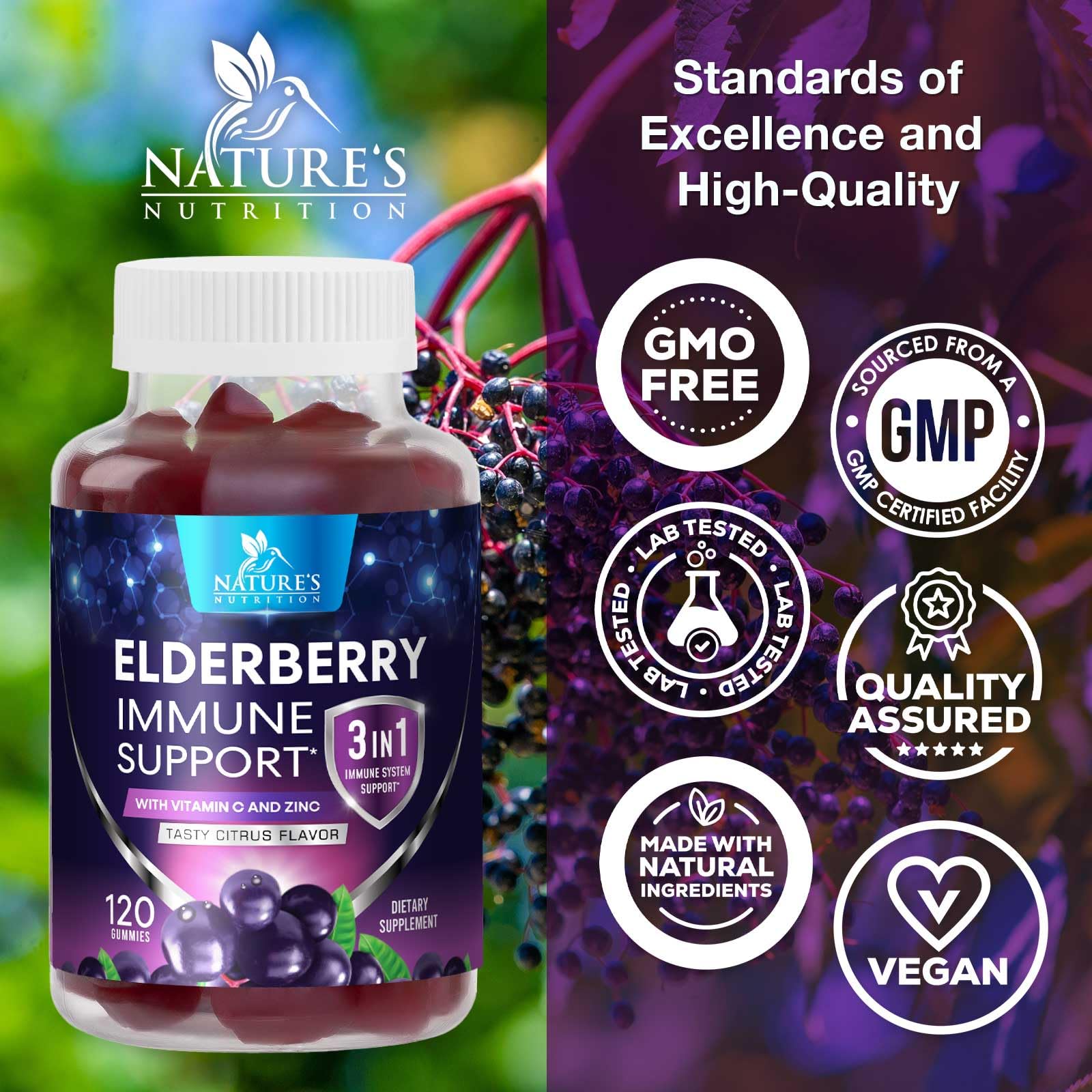 Nature's Nutrition etiqueta nutricional claramente legible para verificar ingredientes