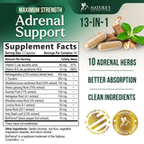 Nature's Nutrition etiqueta con ingredientes clave visible y claro