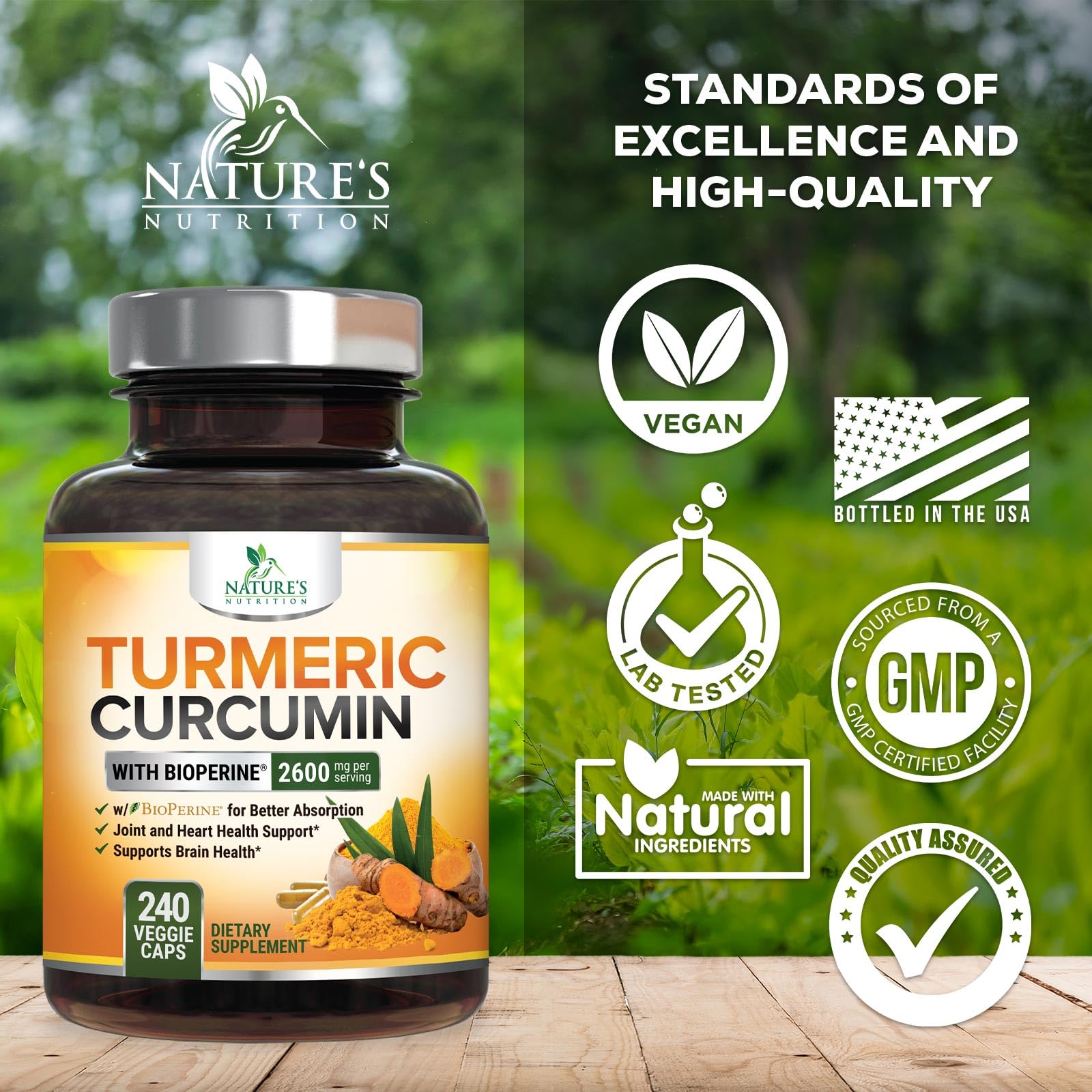 Nature's Nutrition etiqueta nutricional legible con ingredientes estandarizados