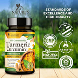 Nature's Nutrition etiqueta nutricional con información de curcuminoides y dosis