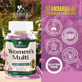 Nature's Nutrition etiqueta nutricional mostrando vitaminas y minerales clave