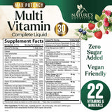 Nature's Nutrition etiqueta con lista de vitaminas y beneficios visibles