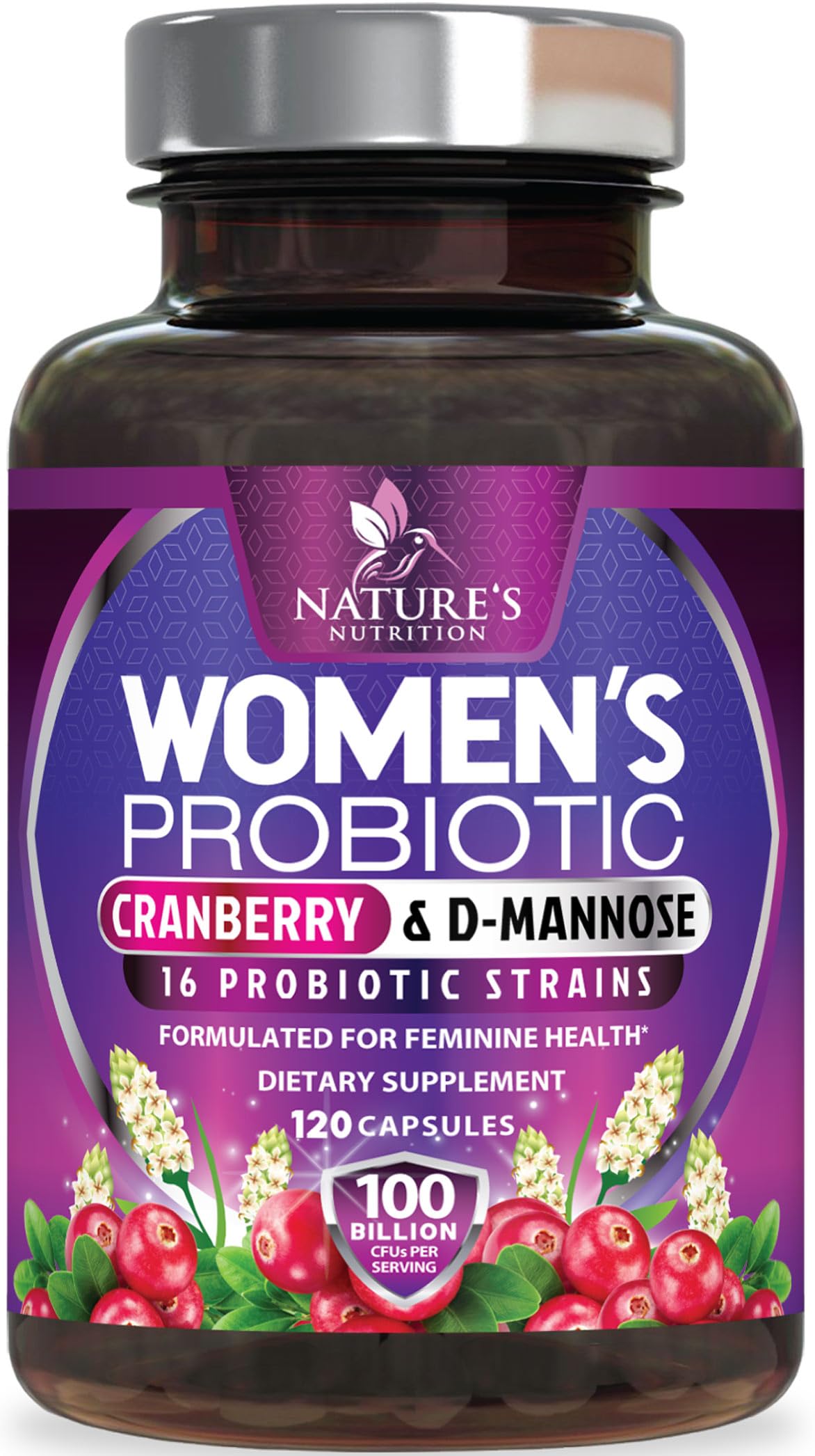 Nature's Nutrition frasco al frente mostrando etiqueta y beneficio digestivo