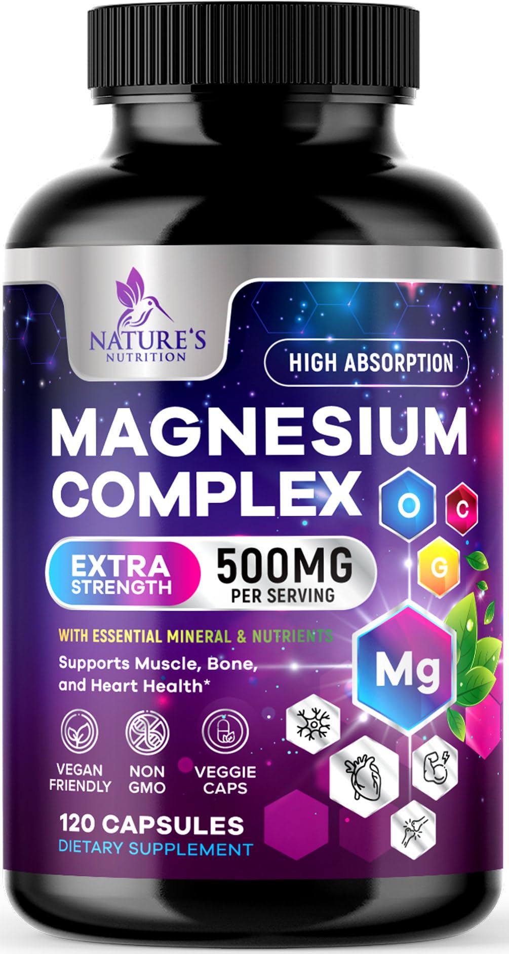 Nature's Nutrition frente del envase mostrando diseño y dosis clara