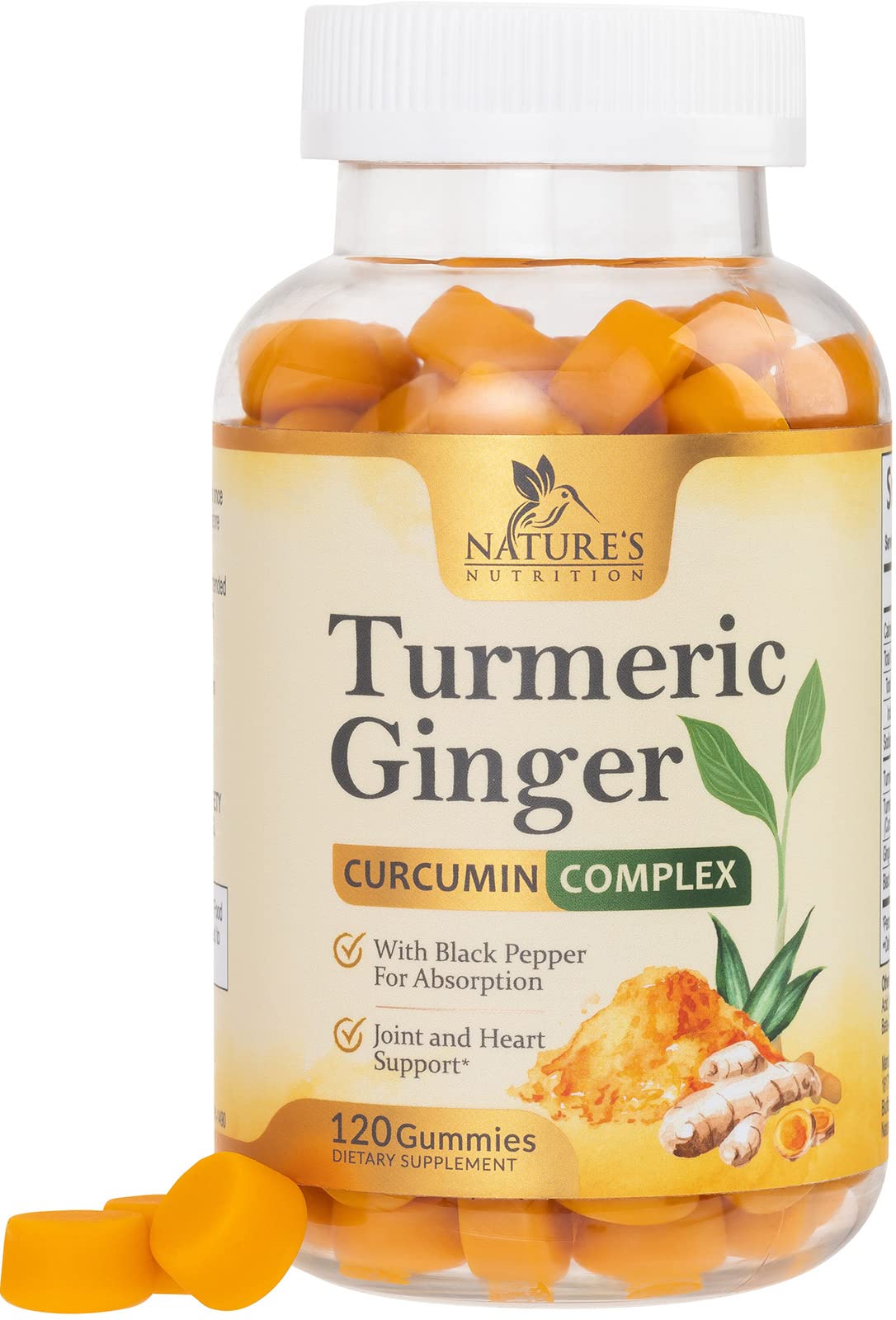 Nature's Nutrition frente del envase mostrando gominolas y beneficio conveniencia