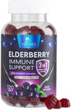 Nature's Nutrition envase frontal de Elderberry mostrando sello 3X y beneficio inmunológico