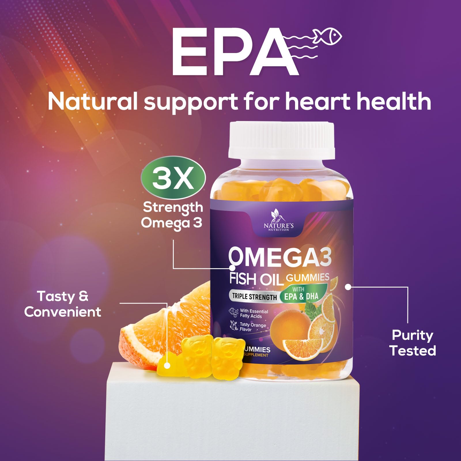 Nature's Nutrition etiqueta con ingredientes y certificados para transparencia y confianza