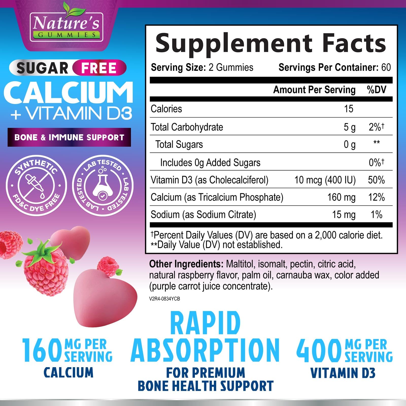Nature's Nutrition textura de gominola suave, beneficio facilidad de masticar