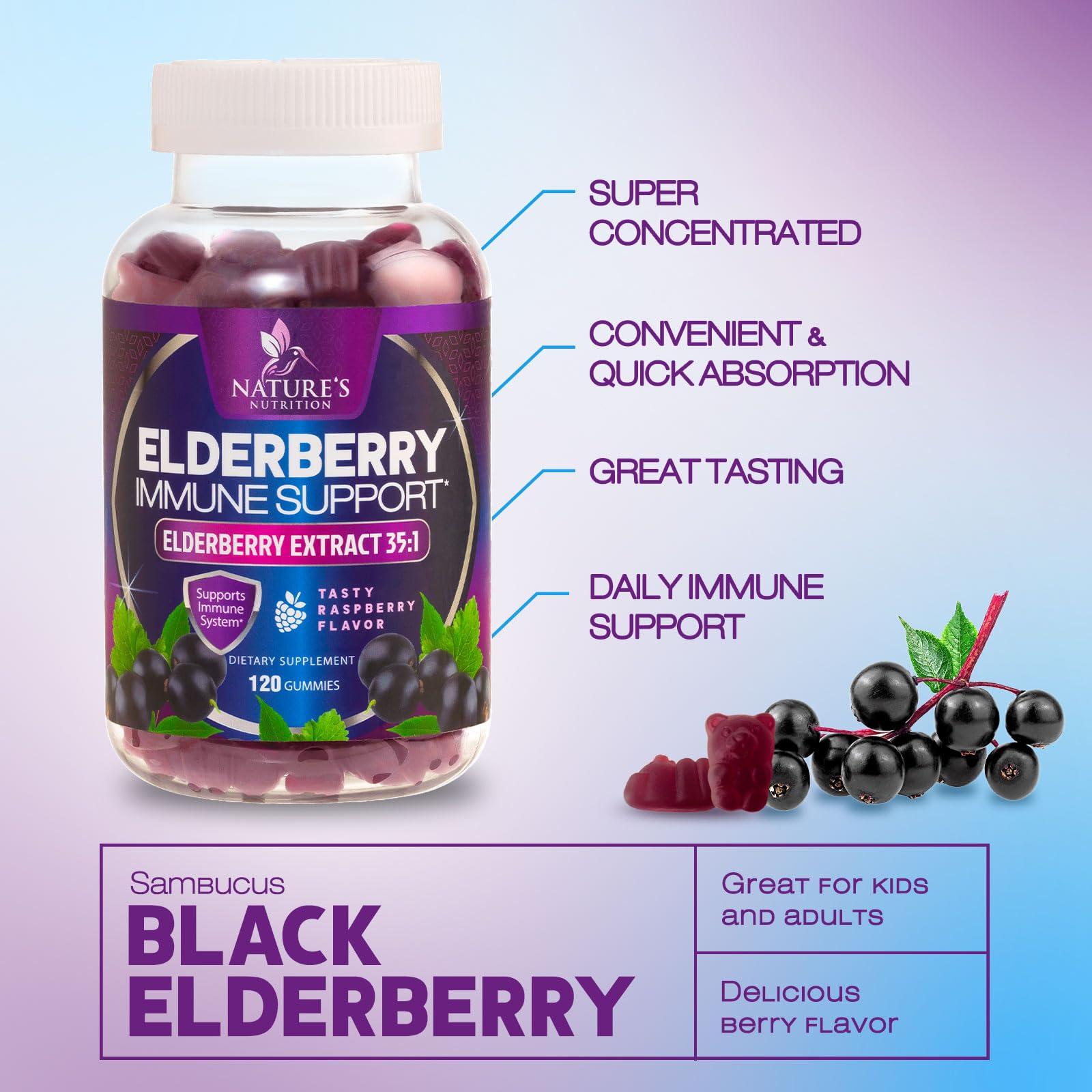Nature's Nutrition etiqueta cercana con información de ingredientes y calidad