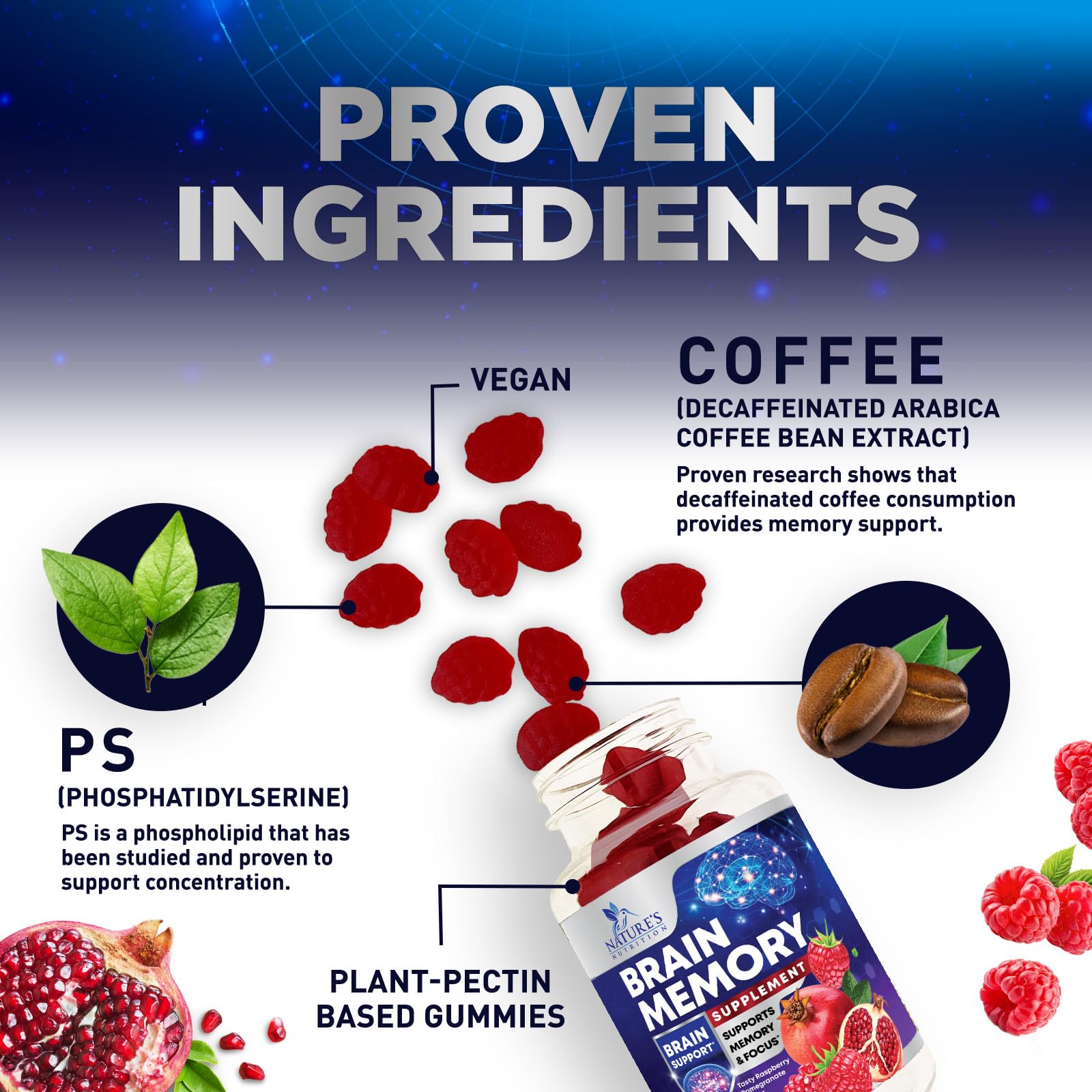 Nature's Nutrition varias gomitas en plato para control de porción