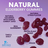 Nature's Nutrition bayas de saúco secas e ingredientes naturales que refuerzan antioxidantes