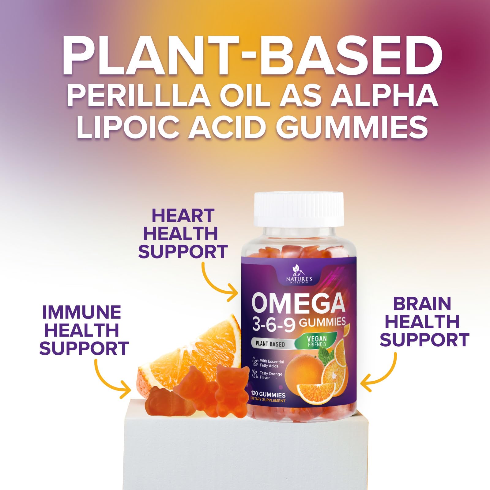 Nature's Nutrition ingredientes vegetales como perilla y semillas, origen vegetal claro