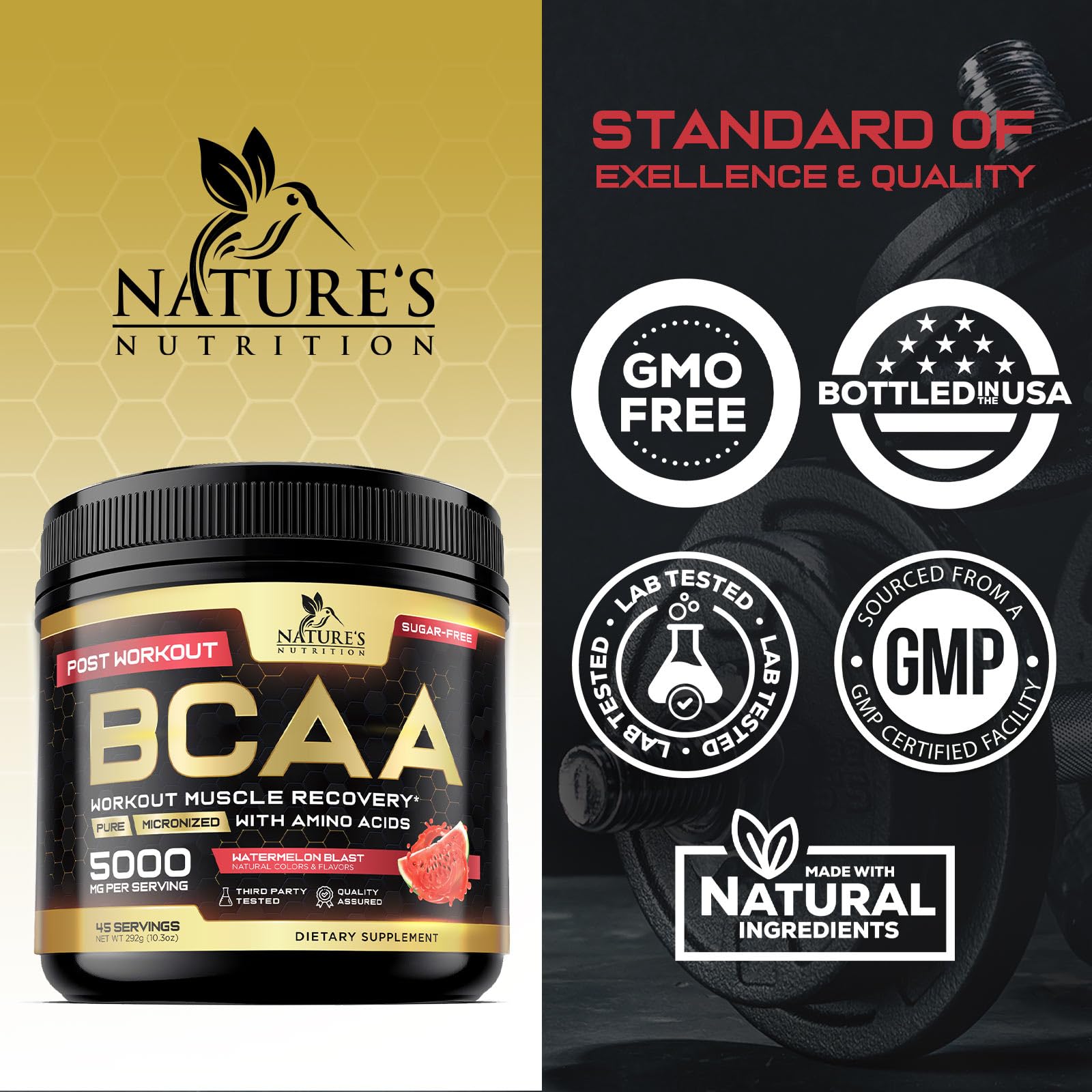 Nature's Nutrition cucharada con porción exacta para uso práctico