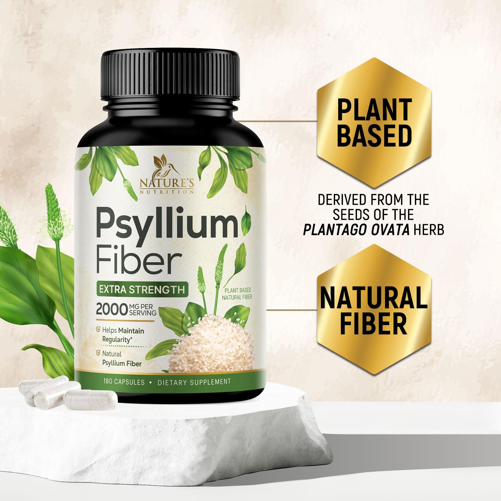 Nature's Nutrition etiqueta con ingredientes y información nutricional clara