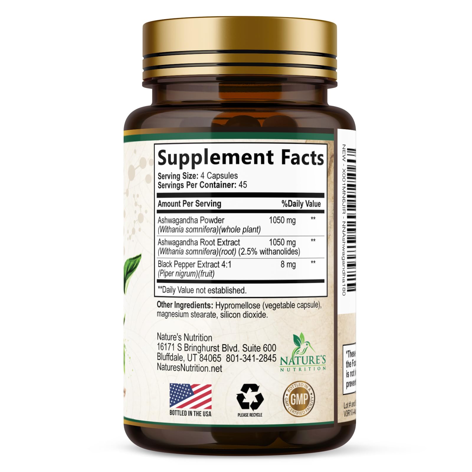 Nature's Nutrition sello de calidad cGMP indicando control