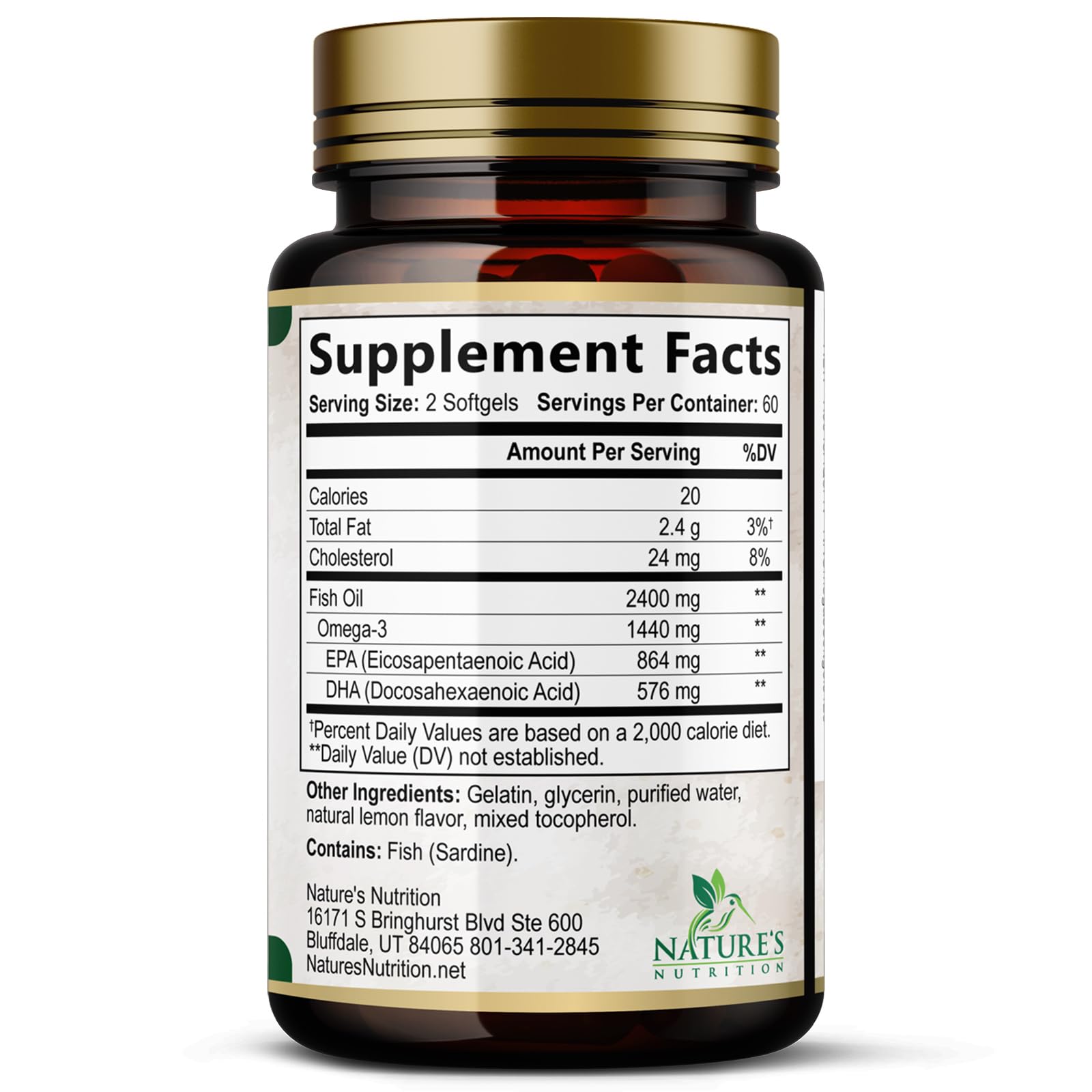 Nature's Nutrition sello de calidad 'Bottled in USA' y confianza