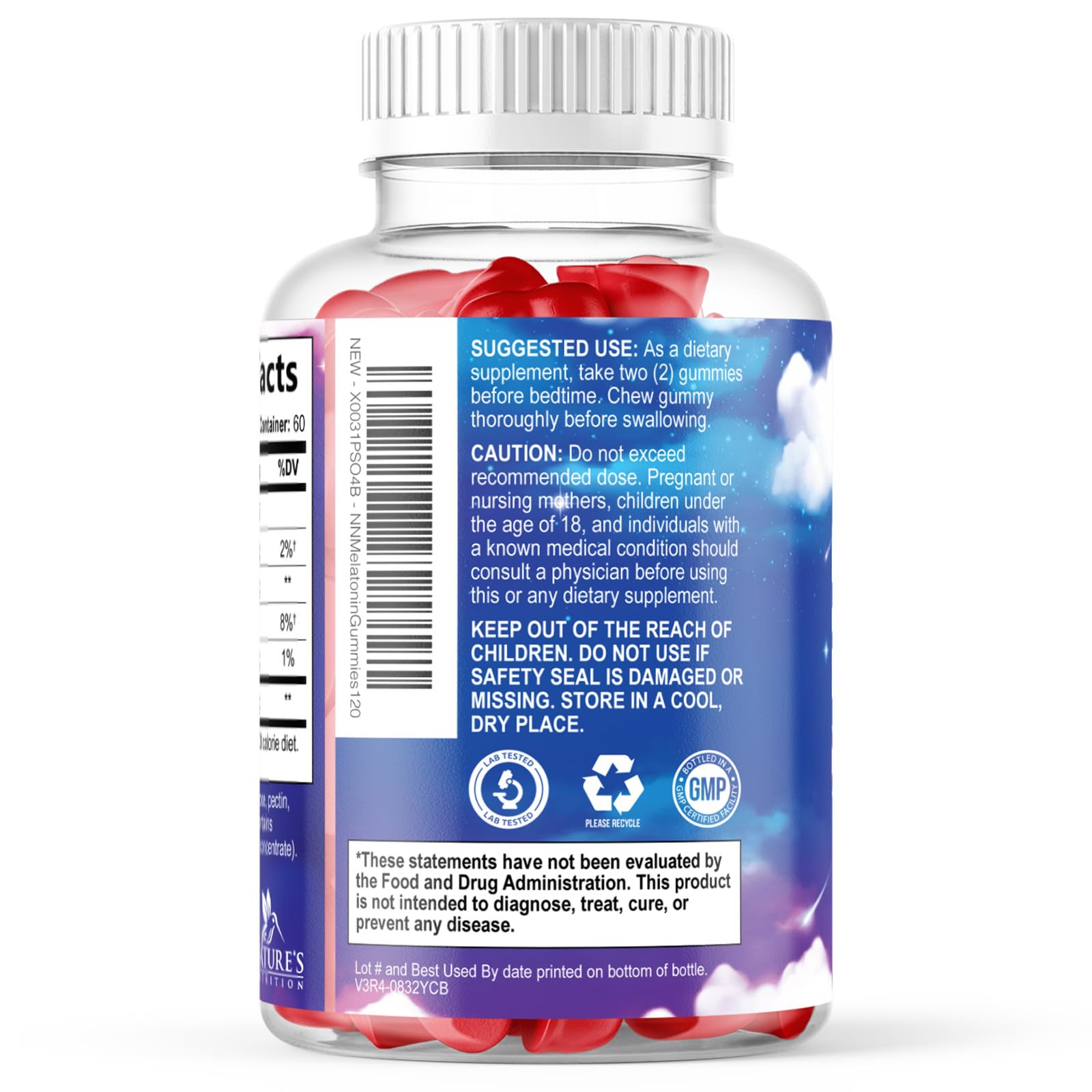 Nature's Nutrition sello cGMP y prueba de terceros para mayor confianza