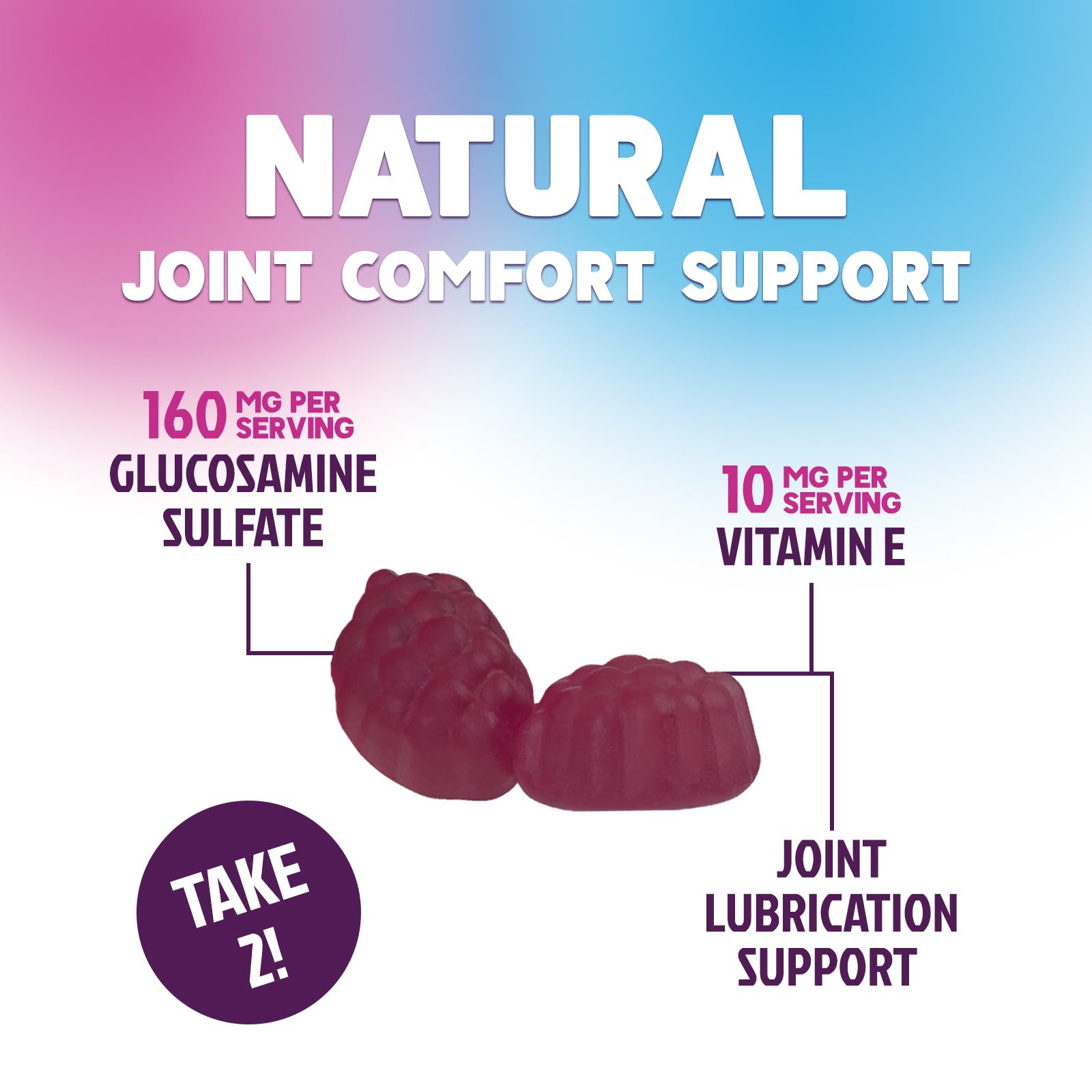 Nature's Nutrition comparación de tamaño de gomita junto a moneda