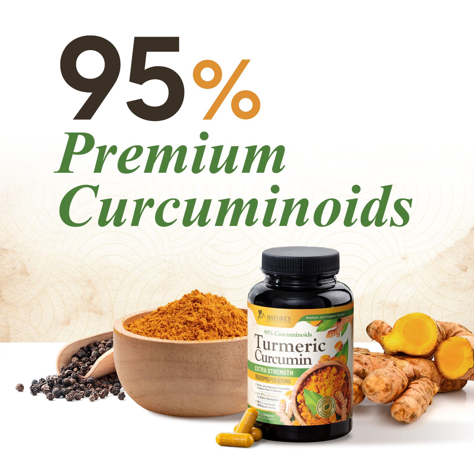 Nature's Nutrition cápsula junto a moneda para comparar tamaño
