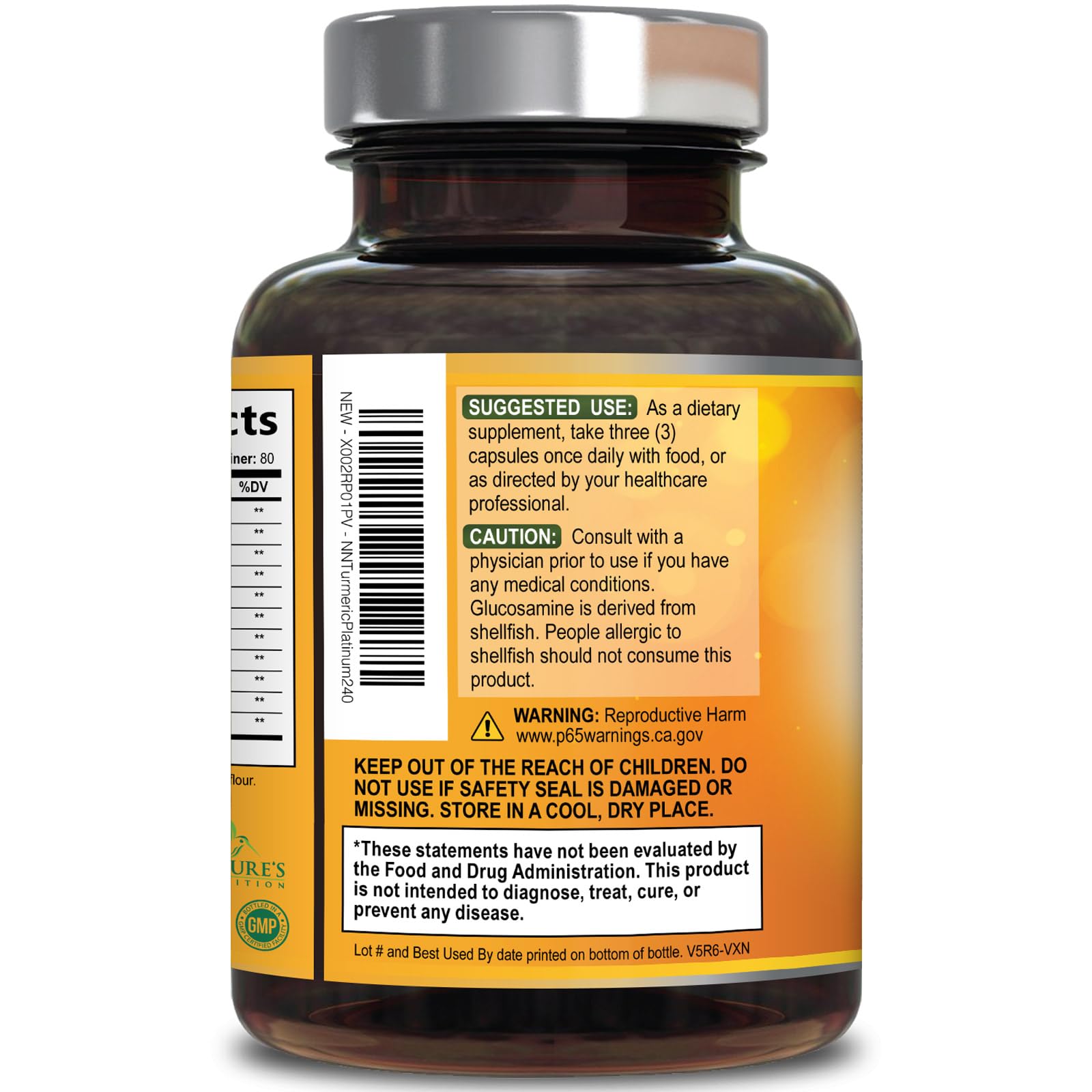 Nature's Nutrition frasco en entorno doméstico, sugiere integración en rutina