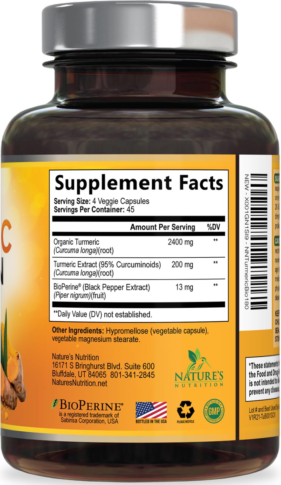 Nature's Nutrition caja con sello USA, beneficio fabricación y control local