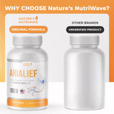 Nature’s NutriWave Arialief comparación de tamaño para dosificación fácil