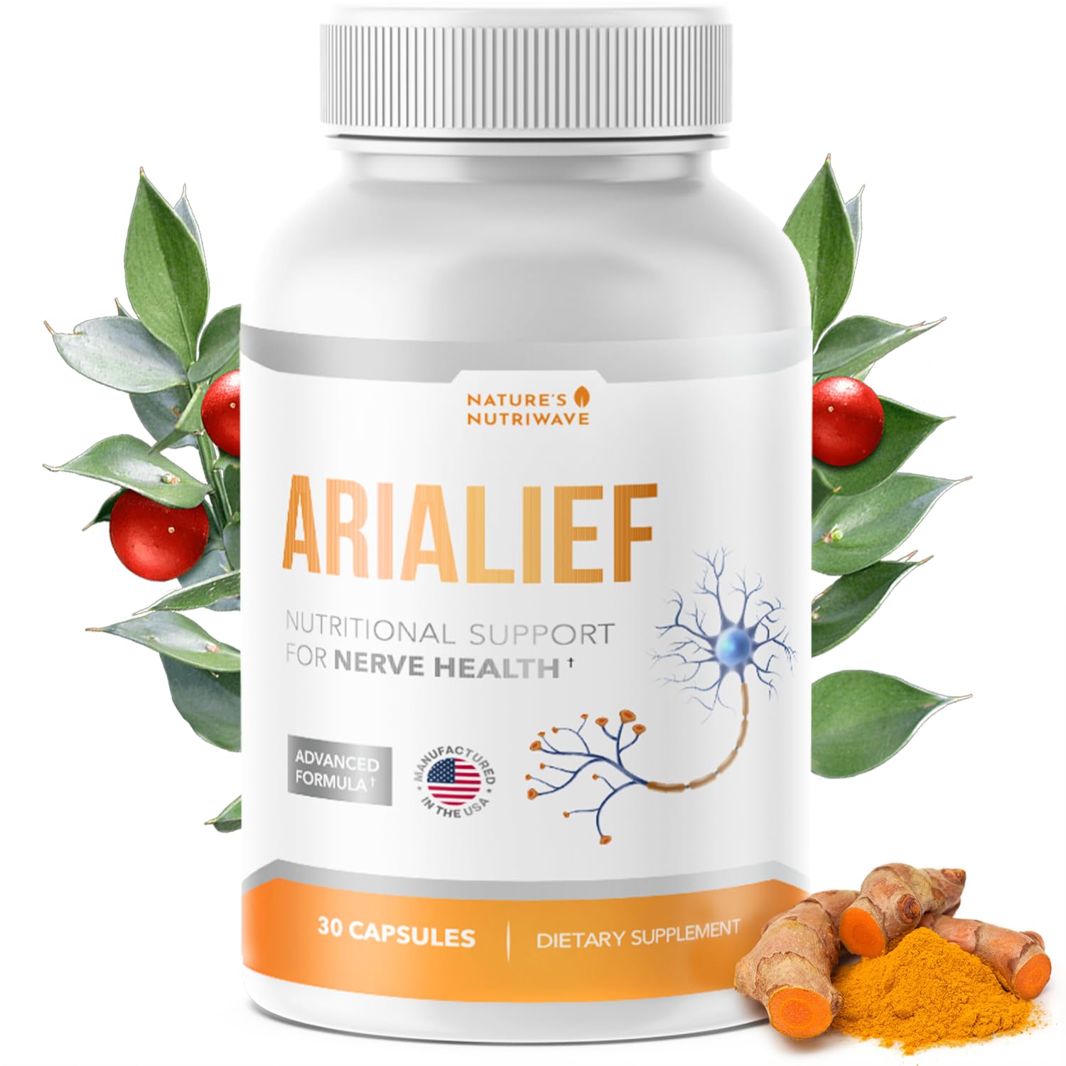 Nature’s NutriWave Arialief frontal envase claro y confianza de calidad