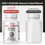Nature’s NutriWave etiqueta ROAR con sello GMP y prueba de laboratorio