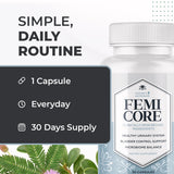 Nature’s NutriWave FemiCore envase abierto con cápsulas listas para uso diario