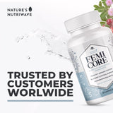 Nature’s NutriWave FemiCore ingredientes botánicos naturales como raíces y hojas