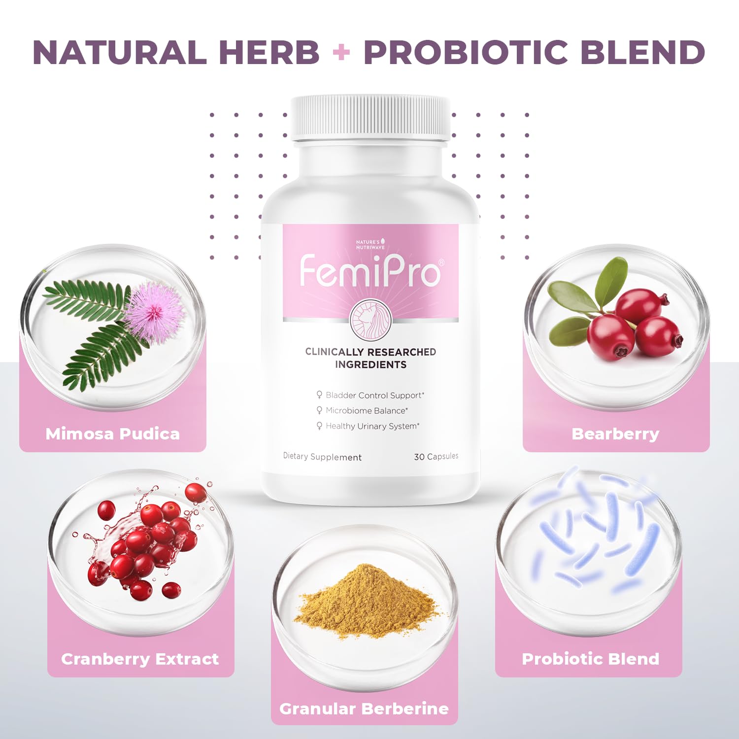 Nature’s NutriWave FemiPro persona tomando cápsula para rutina diaria