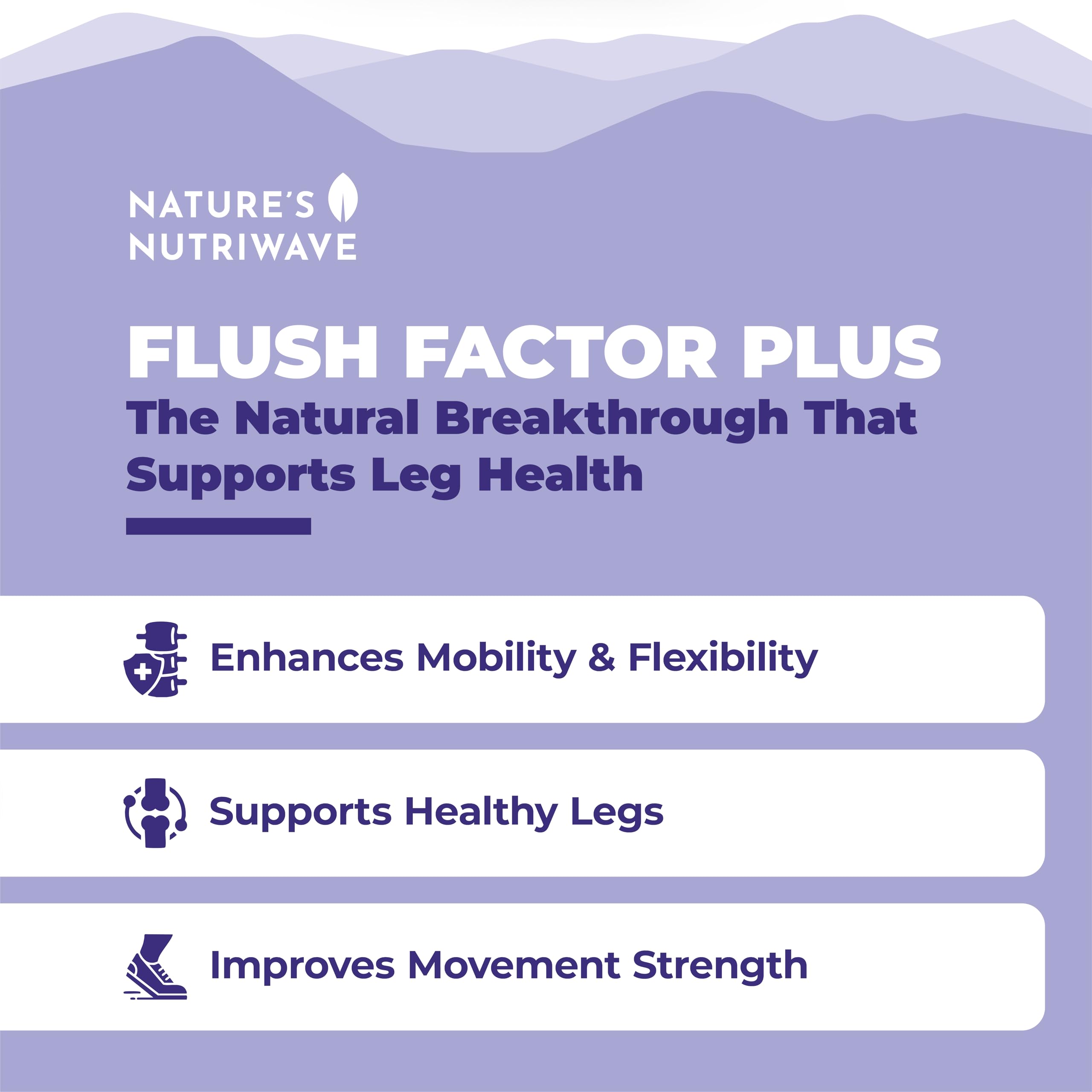 Nature’s NutriWave cápsula Flush Factor Plus en mano resaltando fácil administración