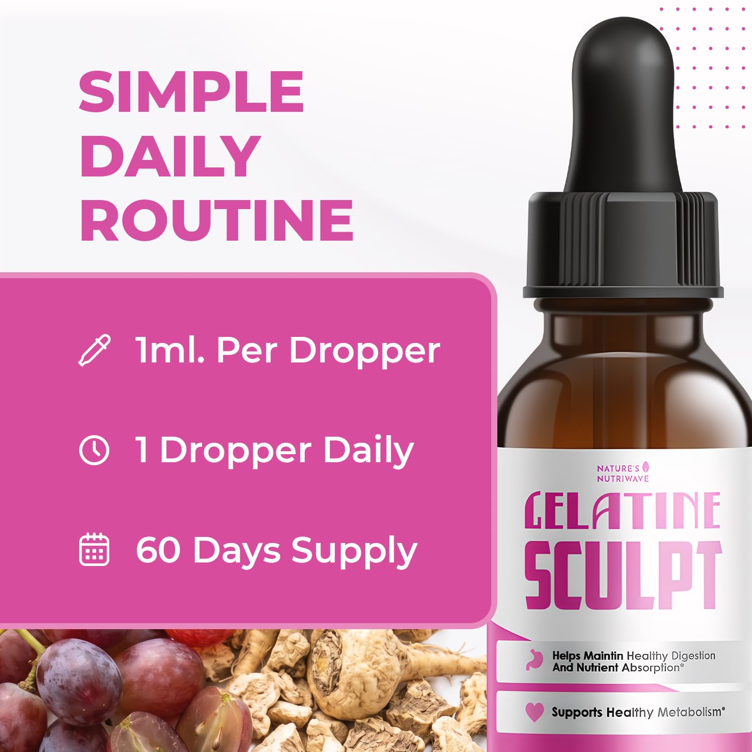 Nature’s NutriWave Gelatine Sculpt mezclado en vaso para tomar fácilmente