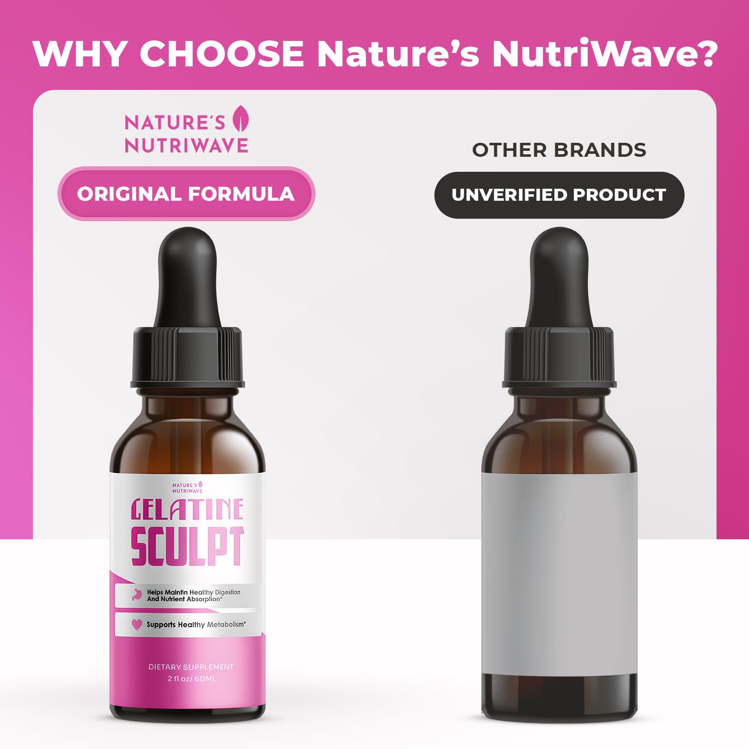 Nature’s NutriWave Gelatine Sculpt junto a una regla para comparar tamaño