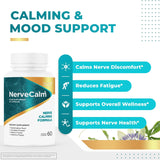 Nature’s NutriWave cápsulas NerveCalm en primer plano destacando forma vegana