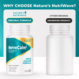Nature’s NutriWave etiqueta NerveCalm con lista de ingredientes visible