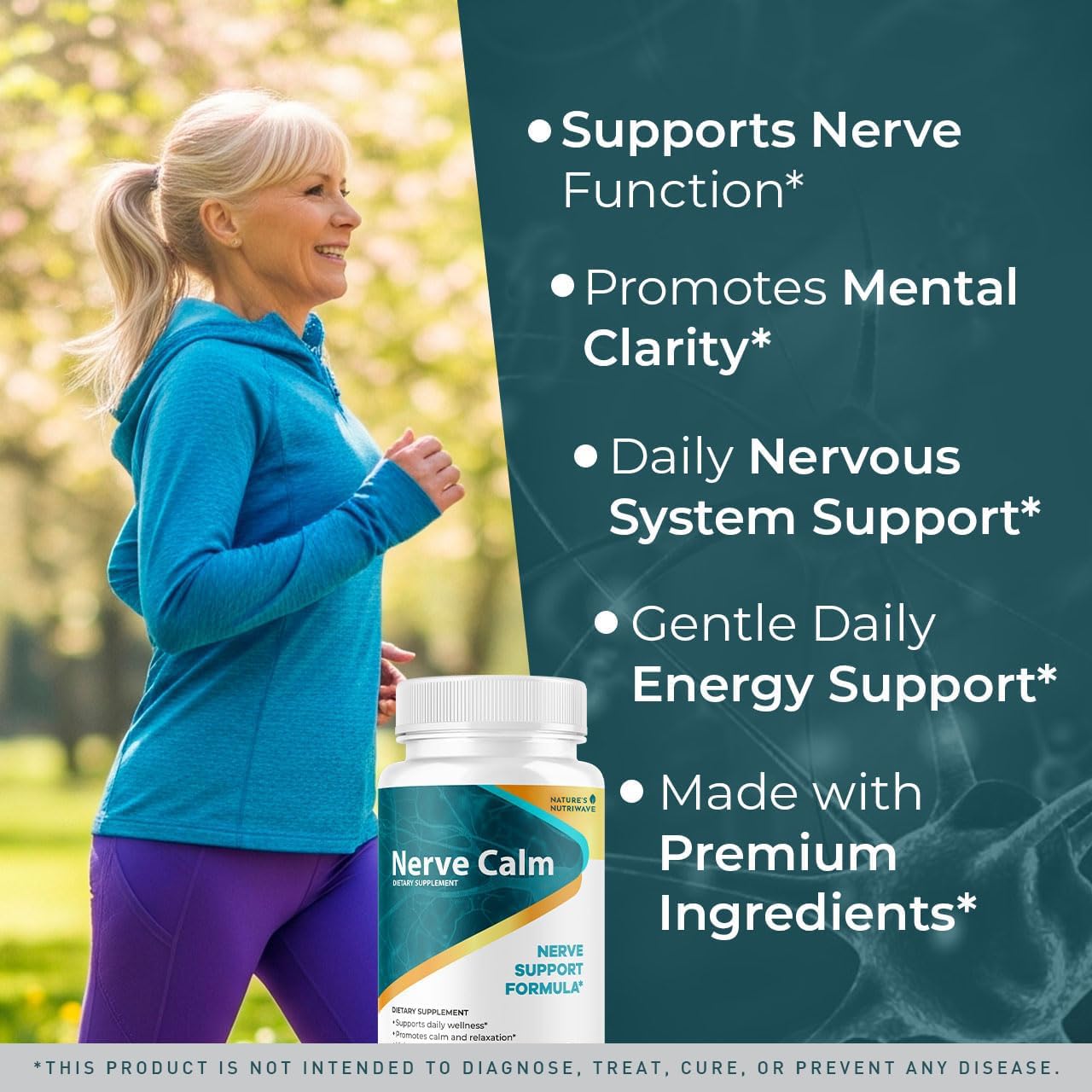 Nature’s NutriWave NerveCalm comparación en mano para apreciar la escala