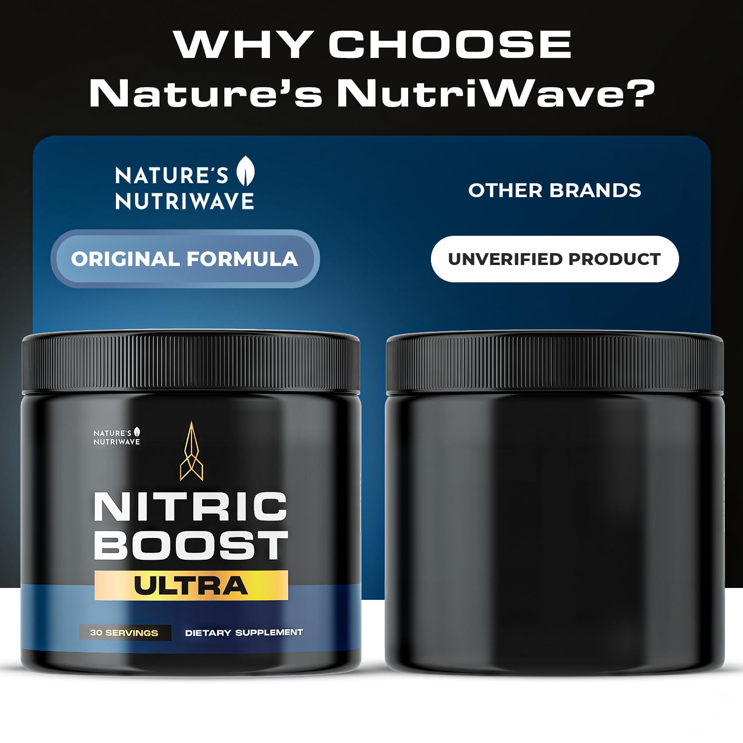 Nature’s NutriWave Nitric Boost Ultra etiqueta de ingredientes clara y útil