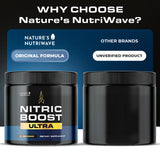 Nature’s NutriWave Nitric Boost Ultra etiqueta de ingredientes clara y útil