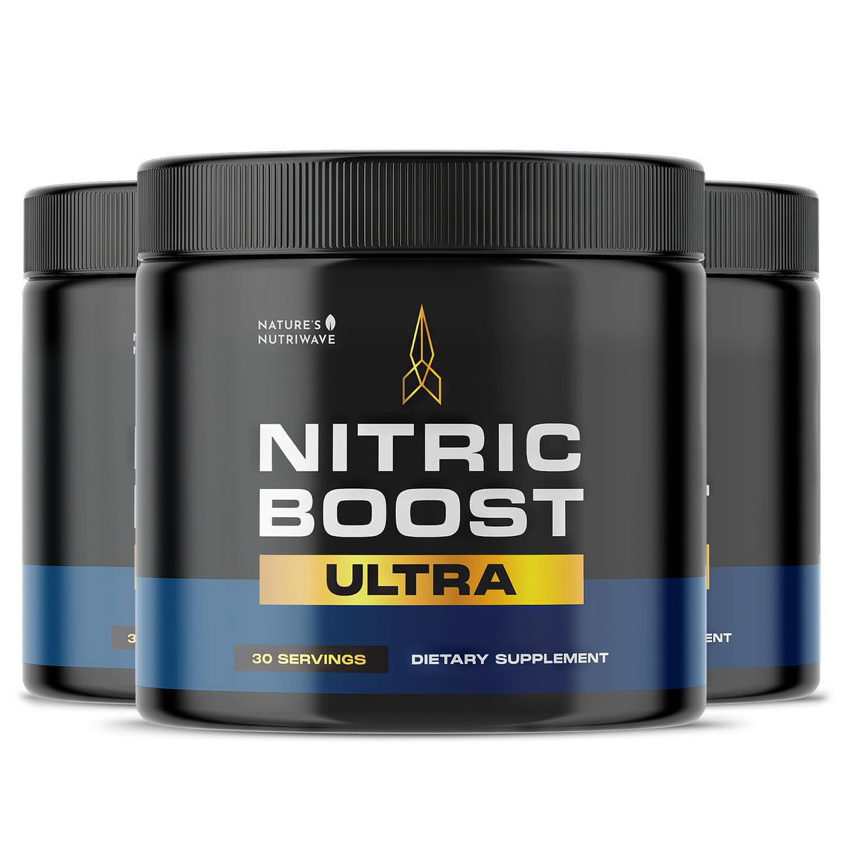 Nature’s NutriWave Nitric Boost Ultra frontal del envase mostrando diseño y porciones