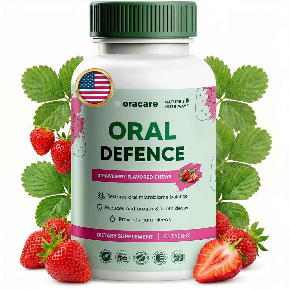 Nature’s NutriWave frasco Oracare frontal mostrando diseño y dosis