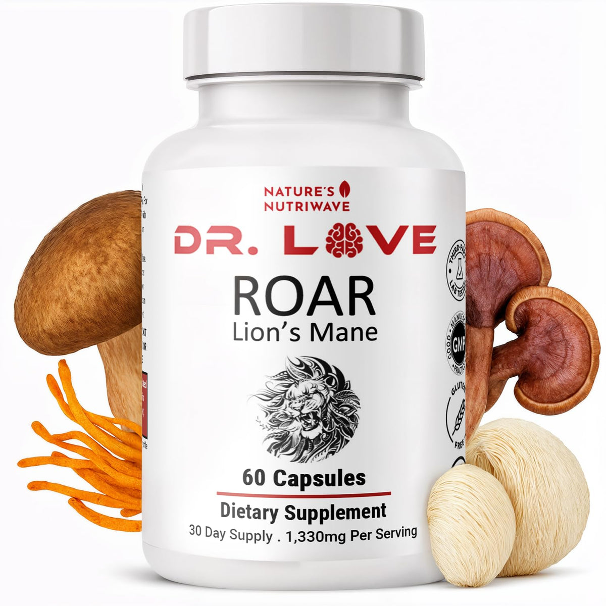 Nature’s NutriWave frasco frontal mostrando etiqueta y 60 cápsulas, confianza de marca