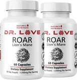Nature’s NutriWave envase ROAR Lion's Mane mostrando etiqueta y beneficios