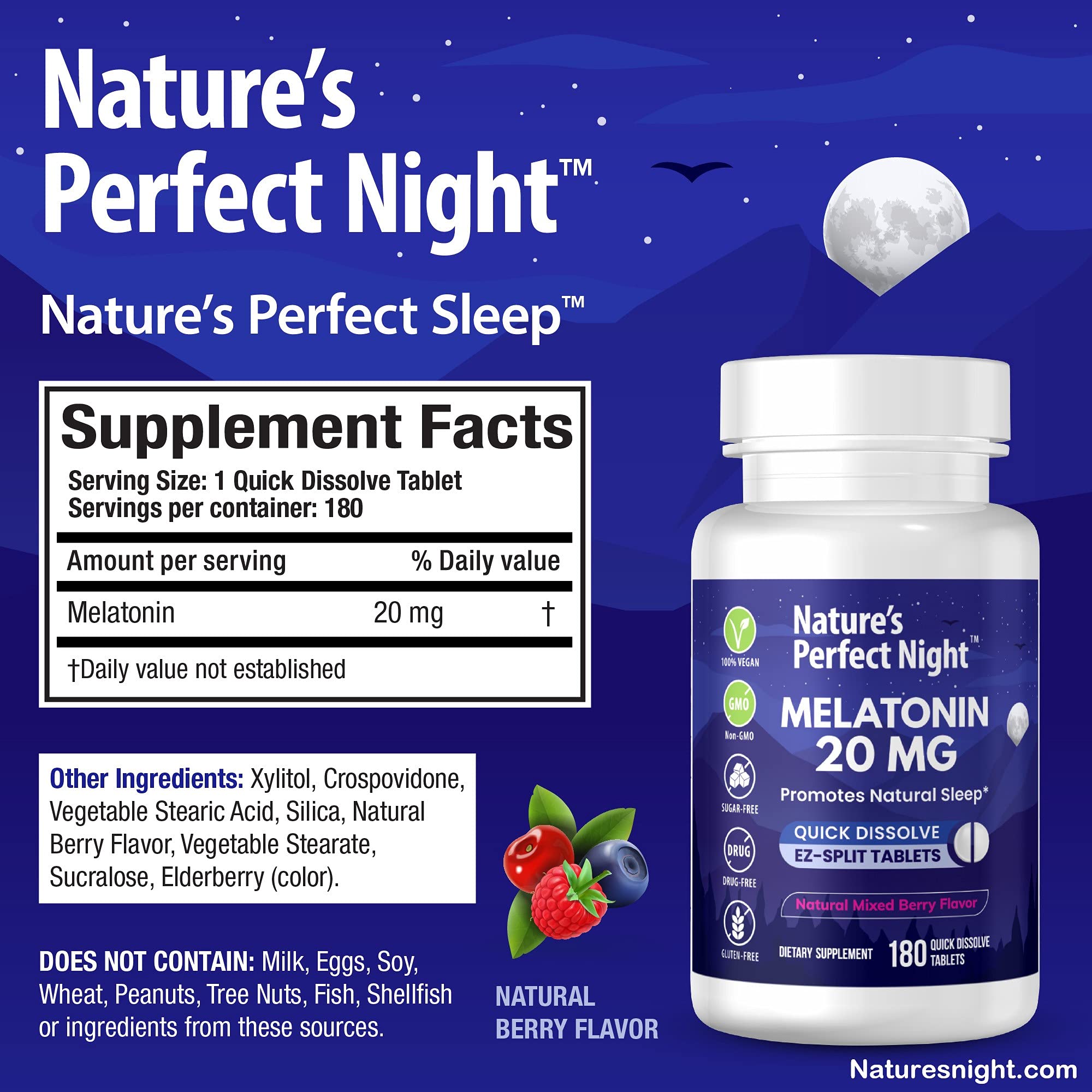 Nature's Perfect Night tabletas partidas en EZ-SPLIT, facilidad para dosificar