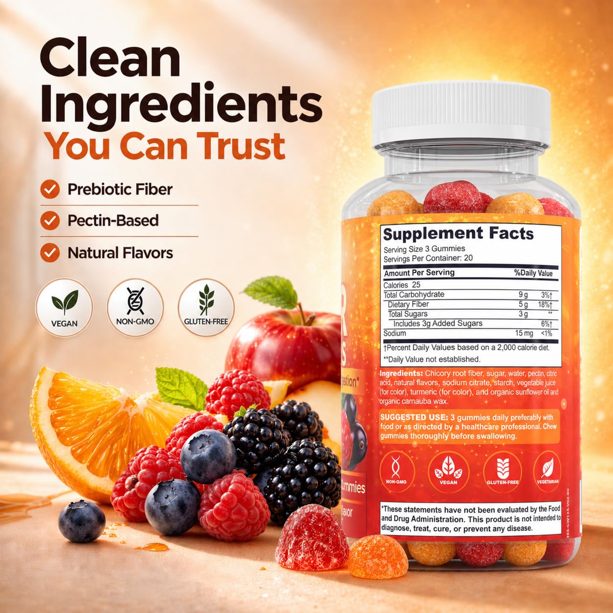 Nature's Potent botella abierta con gomitas listas para tomar