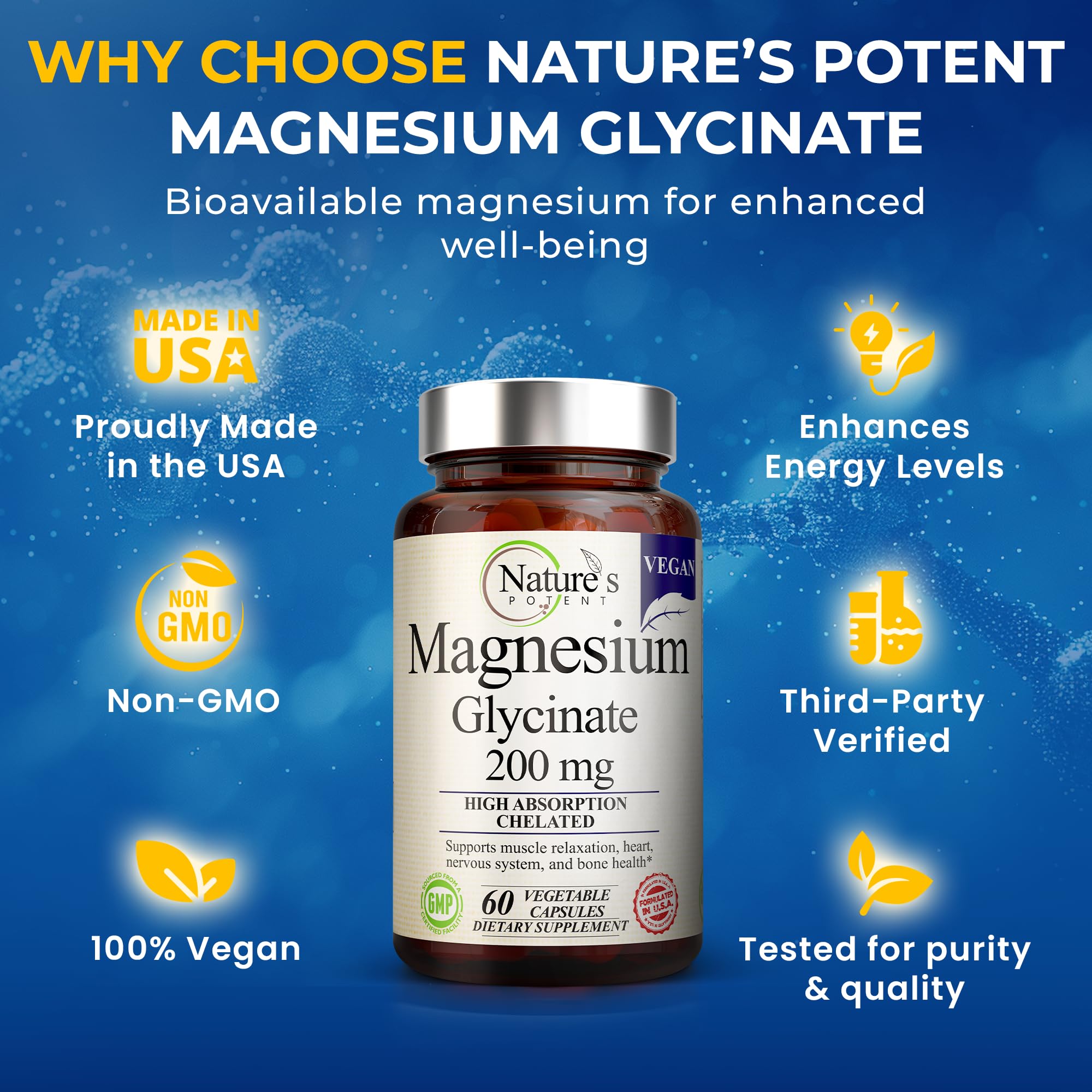 Nature's Potent cápsula en mano para comparar tamaño y dosificación práctica
