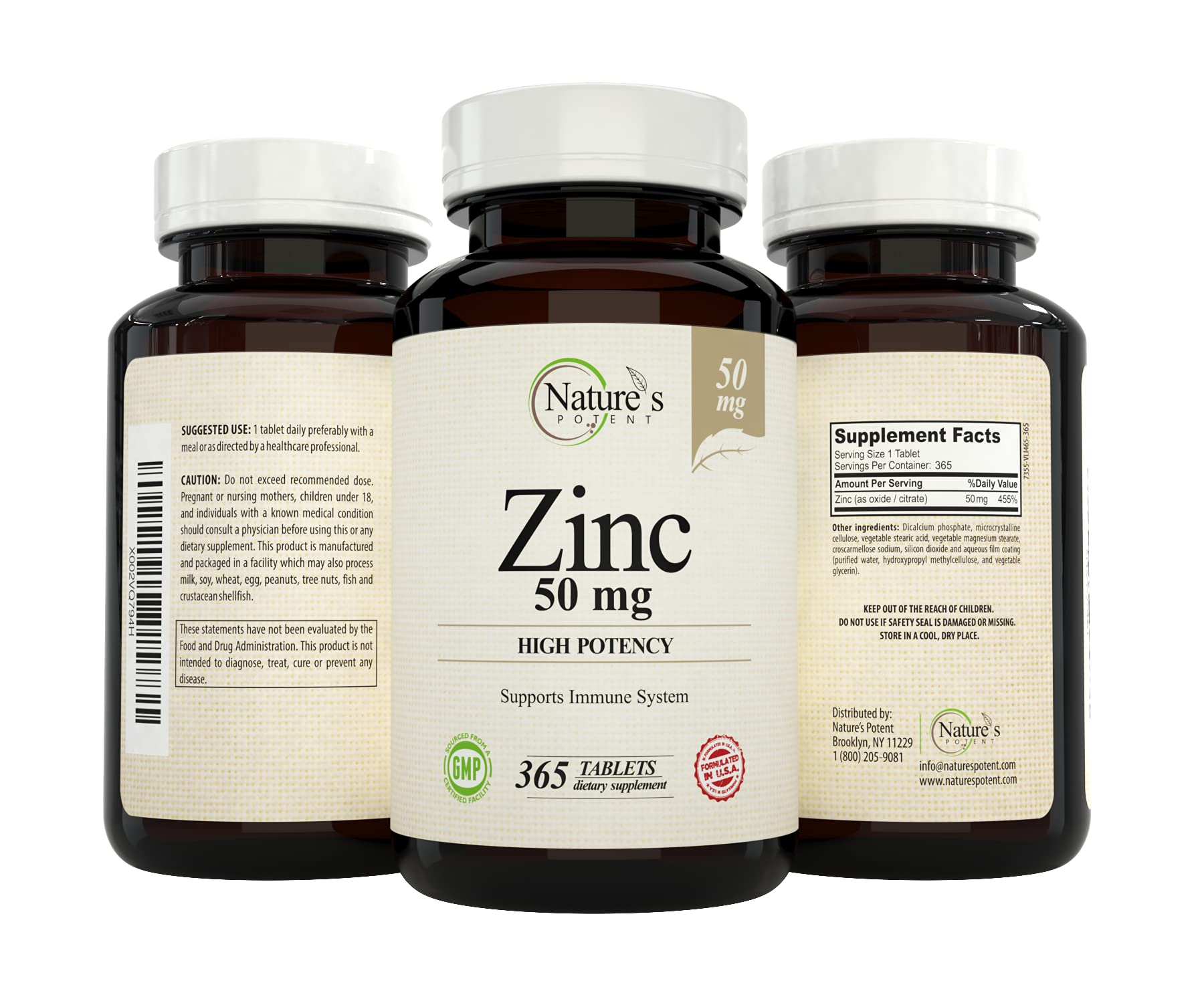 Nature's Potent botella abierta con tabletas expuestas para almacenamiento práctico