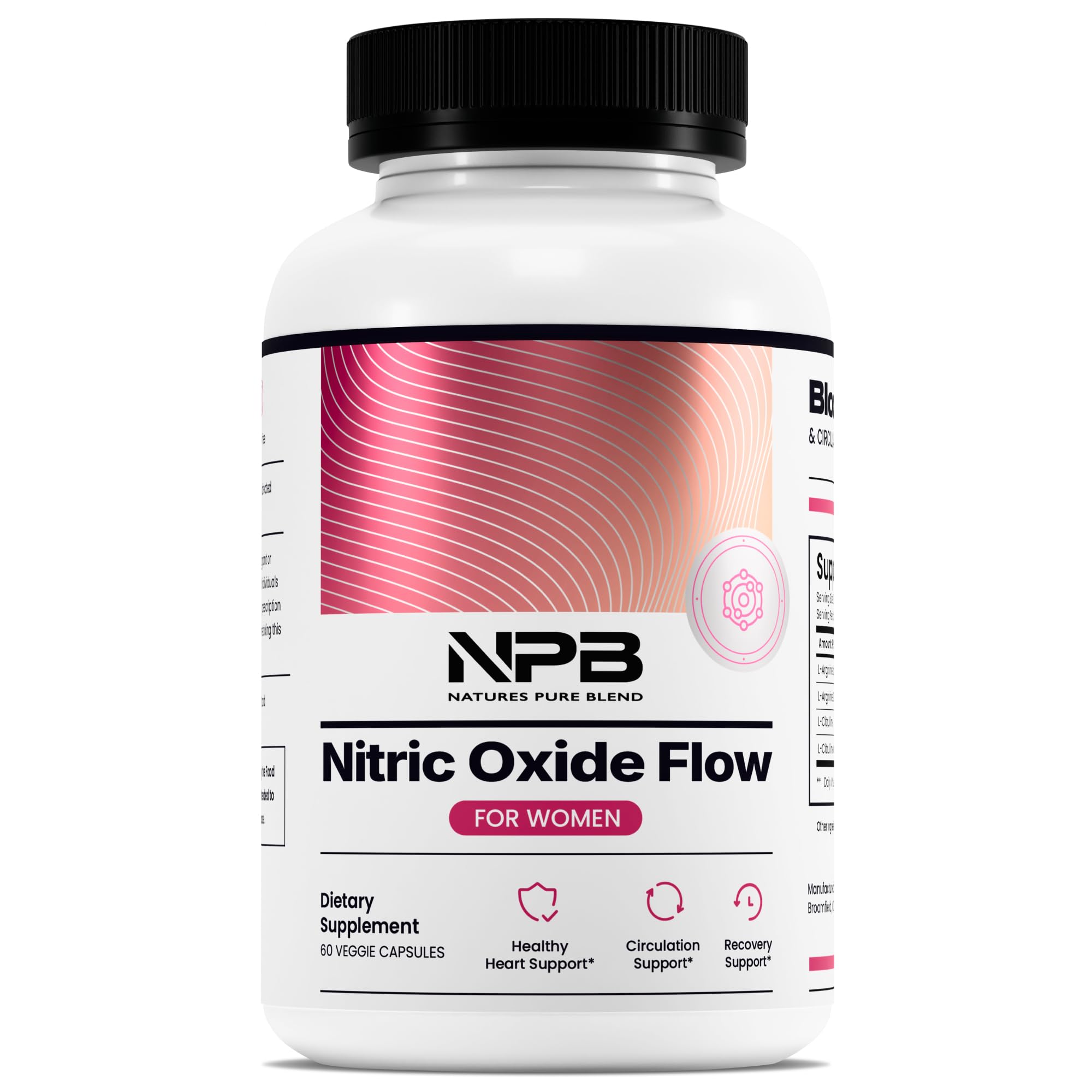 Nature's Pure Blend empaque frontal mostrando el suplemento y beneficios claros