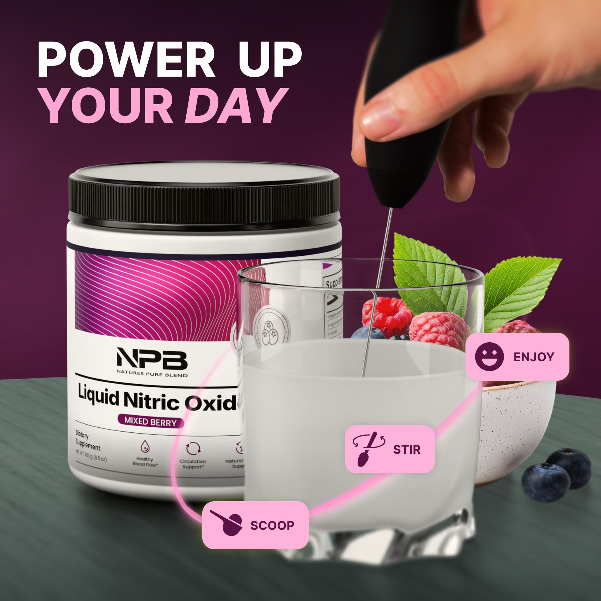 Nature's Pure Blend ingredientes L-arginina y L-citrulina como enfoque de fórmula limpia
